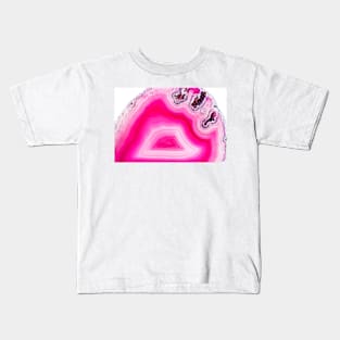 Pink curly agate mineral super macro Kids T-Shirt